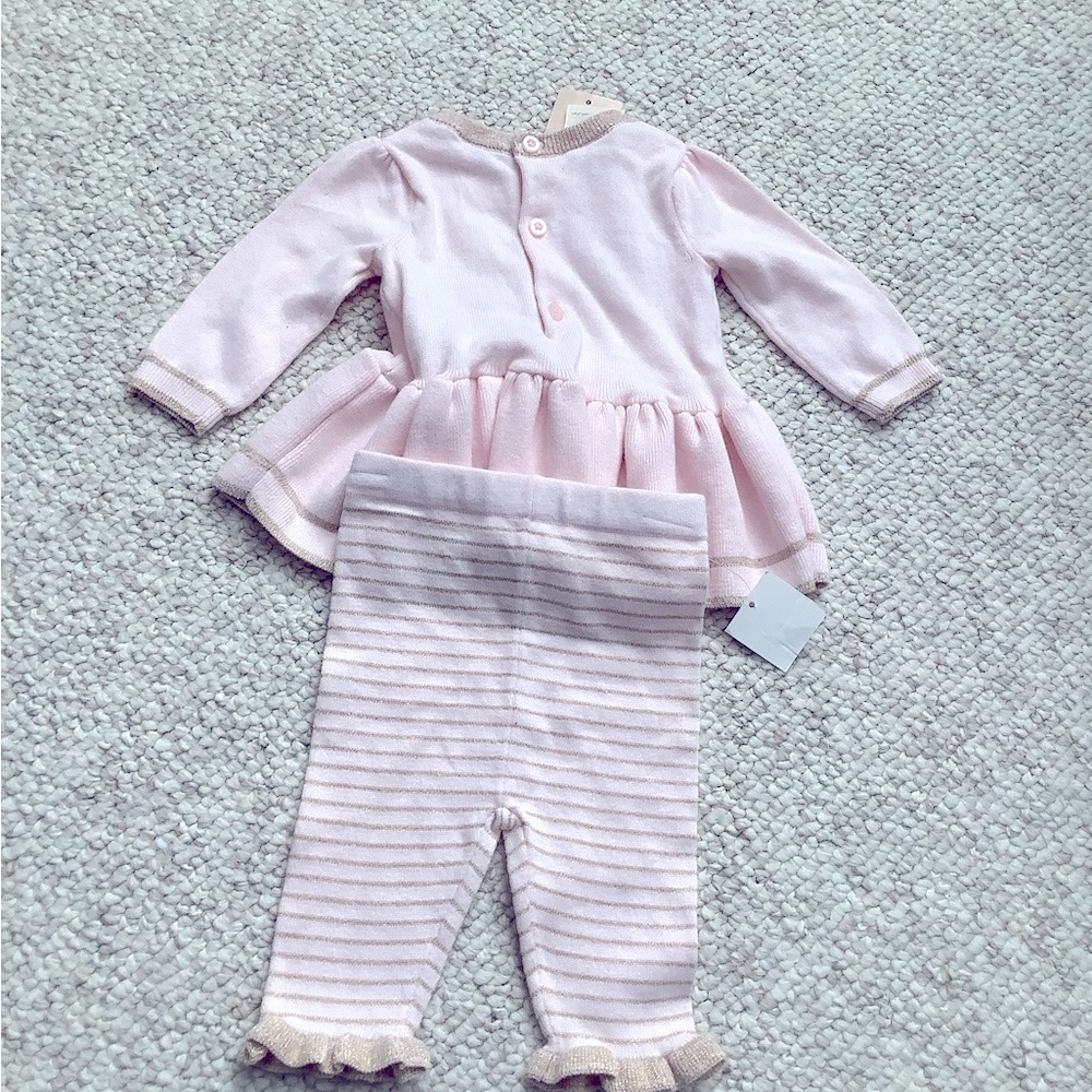 NWT First Impressions Holiday Winter Outfit Newborn Pink Gold - Picture 4 of 4